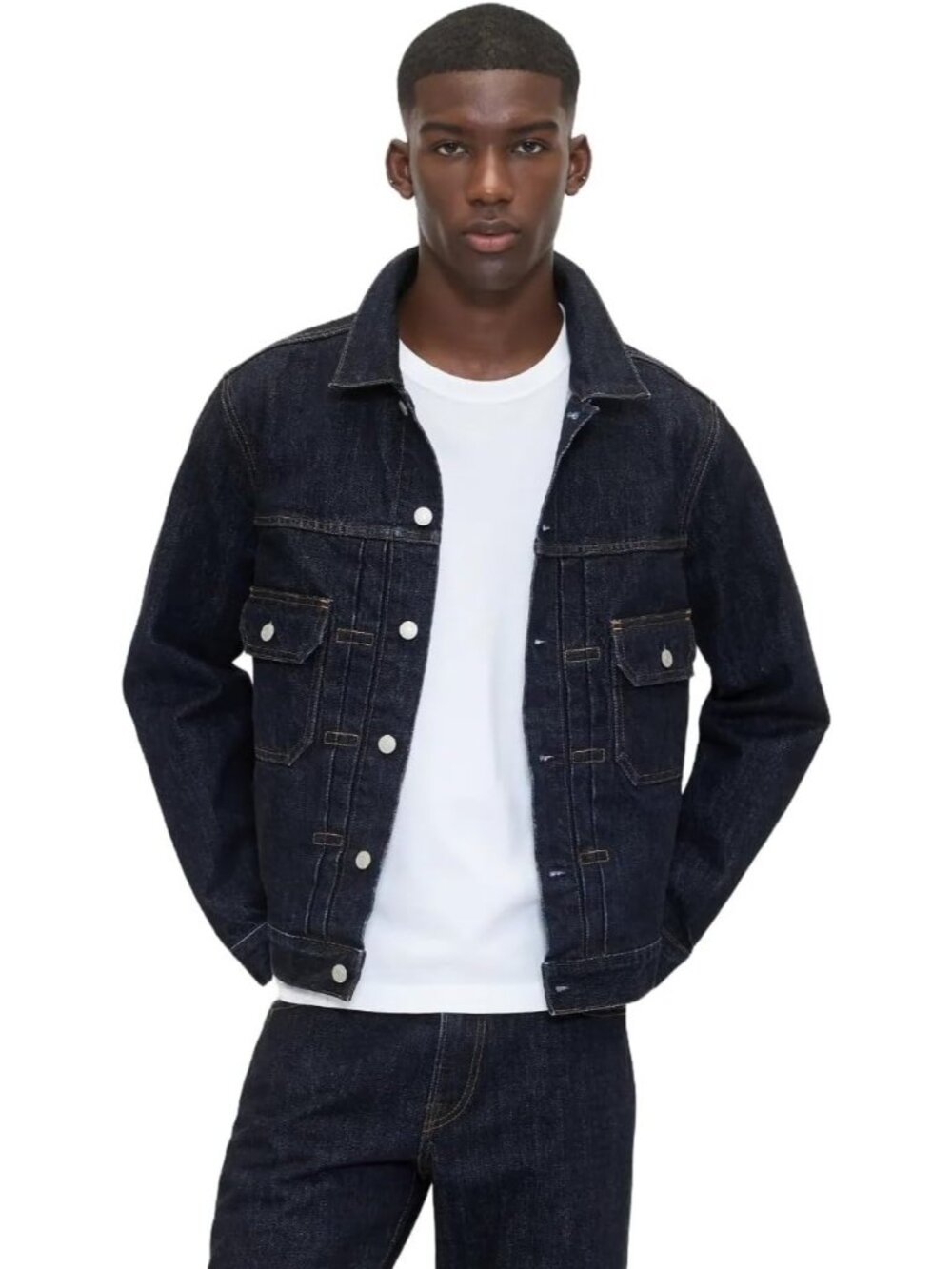 GAP Men's Novelty Denim Jacket 100% Cotton Long Sleeves with Front Pockets